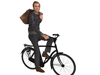 骑<em>自行车</em>的人精细人物模型(4)